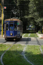 Trambahn im Mailand am 2. September 2026. Habe die Geoposition mit dazu eingepflegt. Oftmals fahren die Strassenbahnen schön zwischen Bäumen neben den Hauptstrassen in Mailand, und man bekommt den Eindruck man befindet sich in einem Wald. 