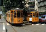 Milano / Mailand ATM SL 4 (Tw 1877) / SL 9 (Tw 1867) Viale Vittorio Veneto im August 1984.