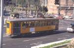 Tram in Rom,mit Lyrabügel und nur einem Führerstand.April 1987.Heute ein Oldtimer.(Archiv P.Walter)