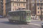 Tram in der  ewigen Stadt  in grüner Farbgebung im April 1987 (Archiv P.Walter)