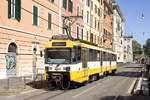 Am 13. Mai 2017 ist TW 835 auf der Lokalbahn von Centocelle nach Roma Laziali unterwegs und konnte zwischen Porta Maggiore und Santa Bibiana fotografiert werden.