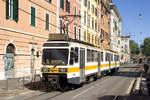 Am 13. Mai 2017 ist TW 823 auf der Lokalbahn von Centocelle nach Roma Laziali unterwegs und konnte zwischen Porta Maggiore und Santa Bibiana fotografiert werden.