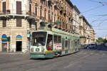 Am 31. Mai 2017 ist TW 9007 in der Via Principe Eugenio in Richtung Stazione Termini unterwegs. 