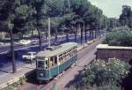 Roma / Rom ATAC Linea tranviaria / SL 11 (Tw MRS 2091) Monte Celio (Via di S. Gregorio) am 23. August 1970.