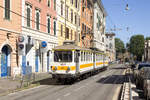 Am 13. Mai 2017 ist TW 421 auf der Lokalbahn von Centocelle nach Roma Laziali unterwegs und konnte zwischen Porta Maggiore und Santa Bibiana fotografiert werden. 