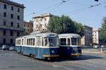 Roma / Rom STEFER Straßenbahnlinie Termini - Cinecittà (TAS 501) Piazza Santa Croce in Gerusalemme / Via Nola am 25. August 1970. - Scan eines Farbnegativs. Film: Kodak Kodacolor X.