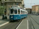 Opicina Tram in Triest.Wagen 401 kurz vor der Endhaltestelle am Piazza Oberdan.Die Strecke nach Villa Opicina ist 5,1km lang,davon 799 m Standseilbetrieb.Triest 03.06.08