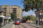Venezia (Mestre), piazzale Generale Cialdini (Mestre Centre) - Lohr Translohr STE4-09 als eine Straßenbahn der Linie T1, 14.09.2014