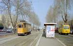 Roma / Rom ATAC Linea tranviaria / SL 14 (MRS 2233) Centocelle im Februar 1989.