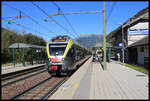 Einfahrt unseres Zuges ETR 170 nach Bozen am 19.92025 um 10.08 Uhr in Freienfeld.