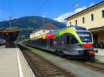 Ein ETR 170 als REX 1860 nach Fortezza/Franzensfeste am 20.7.2015 im Bahnhof Lienz.