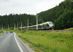 ETR 170 XXX als REX 1886 (Lienz - Fortezza/Franzensfeste), am 8.7.2016 unterwegs zwischen Weitlanbrunn und Versciaco-Elmo/Vierschach-Helm.