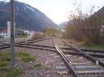 Einer der vier Wendepunkte des Gleissterns von Mals am 13.11.2009, Blick Richtung Mnstertal