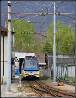 D61 Treno Panoramico Vigezzo nach Locarno verlässt den unterirdischen Bahnhof Domodossola(I) (10.04.2019)