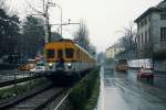 Bei leider an diesem Märztag 1993 ganztägig herrschenden strömenden Regen hat sich E.740-21 in Como auf den Weg in Richtung Milano gemacht