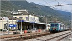 Bahnhof Sondrio mit ALe 582-013, wo erst der Mittelwagen die TreNord Bemalung trägt.