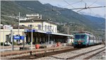 Bahnhof Sondrio mit ALe 582-013, wo erst der Mittelwagen die TreNord Bemalung trägt. (06.10.2016)
