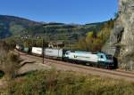 EU43-006 mit TEC 40537 von Ostrava/Paskov nach Verona Q.E. am 23.10.2012 unterwegs bei Sterzing.
