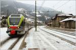 Flirt ETR 170 021 der Treno Alto Adige (Sdtirol Bahn) fhrt von San Candido nach Fortezza.