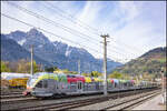 Abgestellt im Bahnhof Lienz wartet dieser ETR  170 am 15. April 2026 