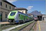 In Domodossola wartet der Trenord ETR 521 044 auf die Abfahrt als RE 2437 nach Milano Centrale.