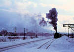 Winter in Kutchan, als noch mit Dampf gefahren wurde.