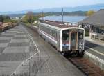 KIHA 31: Wagen KIHA 31 20 ist an die Kumagawa-Bahn verkauft, die ein Hochplateau im zentralen Kyûshû bedient. Hier steht KIHA 31 20 (mit der Nummer 311 der Kumagawa-Bahn) in Yunomae, 29.November 2010. 