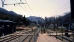 Yagan- und Aizu-Bahnen (Südabschnitt): Die alte Endstation Aizu Kôgen (Aizu-Hochplateau) (ehemals Aizu Takinohara) der Aizu-Linie der Staatsbahn.
