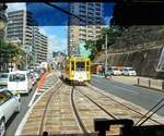 Die Strassenbahn von Nagasaki: Die schlichte Endstation Akasako nach dem Aufstieg durchs Tal im Norden der Stadt.