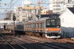 205 :Electoric-Car. JR-East Chuuou-Line.Series 205 Electoric Car  MUSASHINO  in Hino-City,Tokyo,Japan 08.Mar.2014 07:23AM