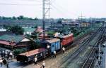 Seibu-Konzern E52: Die Lok rangiert im Areal des Bahnhofs Tokorozawa ausserhalb von Tokyo.