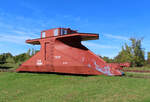 Spezieller Schneepflug CN 55698 im Railway Museum in Hillsboro, New Brunswick.