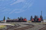 Blick auf die Lok 8887 mit dem Messzug sowie die Lok 3272 in Jasper.