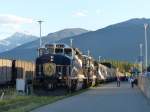 Der Rocky Mountaineer nach der Ankunft in Jasper am 05.09.2013.