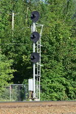 Blick auf das Einfahrsignal 04N in Revelstoke.