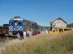 Der  Cariboo Prospector   macht Halt in Williams Lake, Fraser River Valley, BC. 13.09.2001