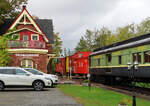 Beim stillgelegten Bahnhof Tatamagouche in Nova Scotia kann man in den Caboos (Güterzugbegleitwagen) übernachten.