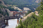 Cisco Bridges �ber den Fraser River: hier wechseln die beiden Einspurtrassen die Flussseiten.