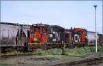 CN SW-1200 RM 7100 mit GP-9 Hood und 7311 im Rockingham Yard bei Halifax/NS. (Archiv 07/1998)
