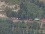 Canadian National 9841 und 6793 ziehen einen Gterzug am 03.09.2013 bei Jasper in Richtung Westen.