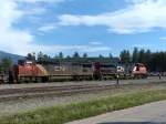 CN 2446 und 2298 mit einem Gterzug in Richtung Kamloops am 04.09.2013 in Jasper.