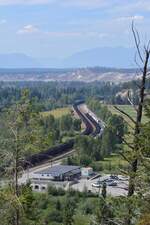 Blick auf den Bahnhof sowie die Einsatzstelle der Canadian Pacific Railway bei Fort Steele. Besonders schön kann man von dort die Kohlezüge beobachten die sich endlos durchs Tal schlängeln.

Fort Steele 16.08.2022