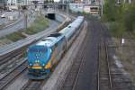 Rangierende VIA Zug westlich von der Union Station in Toronto.