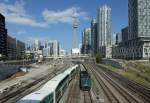 6418 departs Toronto with train 83, 1635 Toronto Union-London, 6 Aug 2015.