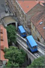 Die ZET Uspinjaca ist die krzeste Standseilbahn Europas und befindet sich im Zentrum von Zagreb. (02.07.2011)