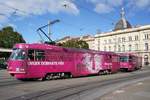 Kroatien / Straßenbahn Zagreb / Tramvaj Zagreb / Zagrebački Električni Tramvaj (ZET): Tatra T4YU - Wagen 472, aufgenommen im Oktober 2017 am Hauptbahnhof in Zagreb.