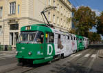 ZET Tatra 456 + Beiwagen passierten am Nachmittag des 10. September 2018 den Trg kralja Tomislava.