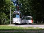 Dwag GT-6 Mannheimer als Linie 1 auf die Endhaltestelle Zapadni kolodvor (West Bahnhof).