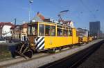 Straßenbahn Zagreb / Tramvaj Zagreb / Zagrebački Električni Tramvaj (ZET): Ein Arbeitsfahrzeug befährt die Ulica grada Vukovara. Aufgenommen im Januar 2013. 