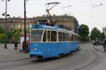 Wagen 140 ist ein Altbau Tram Bahn Wagen und verkehrt hier am 28.34.2008  auf der Linie 2, die ebenfalls den Hauptbahnhof in Zagreb tangiert.